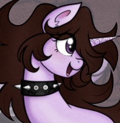 Size: 378x388 | Tagged: safe, artist:punk_tyns, oc, oc only, pony, unicorn, horn, ponysona, simple background, solo