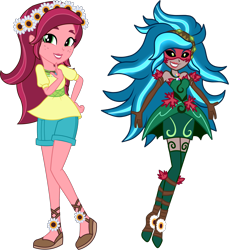 Size: 3357x3500 | Tagged: safe, artist:imperfectxiii, artist:mixiepie, gaea everfree, gloriosa daisy, equestria girls, g4, my little pony equestria girls: legend of everfree, vector