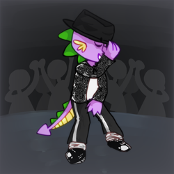 Size: 2048x2048 | Tagged: safe, artist:hollaholla69, spike, dragon, g4, male, michael jackson, pose, solo, spikeal jackson