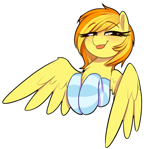 Size: 1229x1221 | Tagged: safe, artist:thebatfang, spitfire, pegasus, pony, g4, :p, alternate hairstyle, clothes, female, hooves to the chest, looking at you, mare, simple background, smiling, smiling at you, socks, solo, striped socks, tongue out, transparent background, upper body