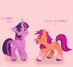 Size: 2700x2480 | Tagged: safe, artist:starburstuwu, sunny starscout, twilight sparkle, alicorn, earth pony, pony, g4, g5, compliment, cute, duo, duo female, female, mare, starburstuwu is trying to murder us, sunny and her heroine, sunnybetes, twiabetes, twilight sparkle (alicorn)
