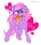 Size: 2152x2334 | Tagged: safe, artist:9thdeath, oc, oc only, oc:ophelia white, earth pony, pony, cute, female, food, heart, mare, meat, not ember (g1), pepperoni, pepperoni pizza, pink hair, pizza, simple background, solo, stars, tattoo