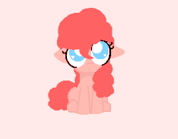 Size: 512x400 | Tagged: safe, artist:violavaquita, pinkie pie, earth pony, pony, g4, animated, blue eyes, cute, diapinkes, female, filly, foal, gif, heart, heart eyes, pink background, ponerpics import, ponk, rolling, simple background, solo, wingding eyes, younger