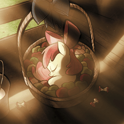 Size: 1400x1400 | Tagged: safe, artist:ertrii, artist:willdrawforfood1, apple bloom, earth pony, pony, g4, 2016, acoustic, chill-out, downtempo, electronic, lossless transcode, music, out on my own, remix, show tune remix, sound, sound only, vocals, webm
