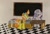 Size: 4901x3342 | Tagged: safe, artist:magicnova, derpibooru exclusive, potion nova, pumpkin cake, pony, unicorn, g4, g4.5, bag, beaker, bow, chalkboard, checkered floor, clothes, duo, duo female, female, flask, g4.5 to g4, generation leap, hair bow, horn, mare, older, older pumpkin cake, saddle bag, traditional art