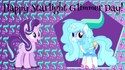 Size: 1280x720 | Tagged: safe, artist:jemimasparkle, starlight glimmer, oc, oc:jemima sparkle, alicorn, unicorn, g4, alicorn oc, female, horn, starlight glimmer day, wings