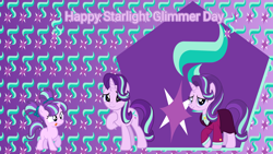 Size: 3840x2160 | Tagged: safe, artist:lizzmcclin, starlight glimmer, unicorn, g4, female, horn, older, starlight glimmer day, younger