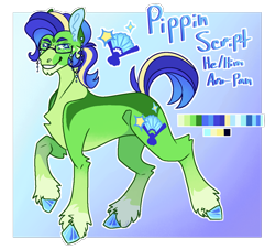 Size: 1198x1082 | Tagged: safe, artist:honkhonkbonk, oc, oc:pippin script, earth pony, pony, glasses, magical lesbian spawn, male, offspring, parent:applejack, parent:rarity, parents:rarijack, solo, stallion