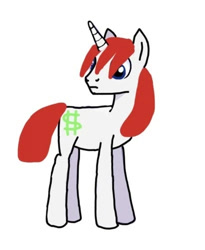 Size: 410x500 | Tagged: safe, artist:kingofmlp, oc, oc only, oc:lmoney, pony, unicorn, series:og lmoney, g4, 2023, blank expression, blue eyes, horn, male, serious, serious face, simple background, solo, stallion, white background