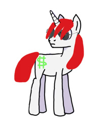 Size: 1000x1254 | Tagged: safe, artist:kingofmlp, oc, oc only, oc:lmoney, pony, unicorn, series:og lmoney, g4, 2024, aviator sunglasses, blank expression, horn, reboot, serious, serious face, simple background, solo, sunglasses, white background