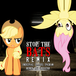 Size: 1500x1500 | Tagged: safe, artist:capslock-mlp, artist:ghostxb, applejack, fluttershy, pinkie pie, rainbow dash, rarity, twilight sparkle, bat pony, earth pony, pony, g4, 2017, alternative hip-hop, autotune, bat ponified, duo, electronic, female, flutterbat, hip hop, lossless transcode, mane six, mare, music, orchestral, race swap, remix, show tune remix, sound, sound only, stop the bats, vector, vocals, webm