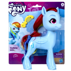 Size: 2000x2000 | Tagged: safe, rainbow dash, pegasus, pony, g4, g5, official, 3d, brushable, comb, english, female, g4 to g5, generation leap, hasbro, hasbro logo, logo, mare, my little pony logo, solo, toy