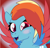 Size: 1457x1389 | Tagged: safe, artist:prixy05, rainbow dash, pegasus, pony, g4, female, gradient background, mare, solo, spread wings, wings
