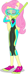 Size: 1552x4043 | Tagged: safe, alternate version, artist:dustinwatsongkx, fluttershy, human, equestria girls, g4, my little pony equestria girls: better together, unsolved selfie mysteries, butterfly hairpin, clothes, dive mask, eyes closed, female, flippers (gear), fluttershy's wetsuit, folded wings, geode of fauna, goggles, hairpin, jewelry, magical geodes, necklace, pony ears, simple background, snorkel, solo, swimsuit, teenager, transparent background, vector, wetsuit, wings