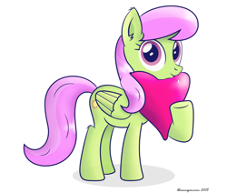 Size: 1416x1200 | Tagged: artist needed, safe, artist:bluemeganium, merry may, pegasus, pony, g4, female, folded wings, heart, mare, maretooth, solo, wings