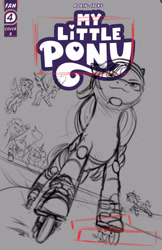 Size: 1920x2956 | Tagged: safe, artist:robin jacks, idw, hitch trailblazer, izzy moonbow, misty brightdawn, pipp petals, sunny starscout, tracy tailspin, zipp storm, earth pony, pegasus, pony, unicorn, g5, my little pony: kenbucky roller derby, comic, cover, female, flying, horn, male, mane five, mane six (g5), mare, roller skates, skates, stallion