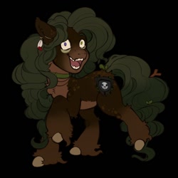 Size: 1000x1000 | Tagged: safe, artist:rabbitvirus, oc, oc only, oc:floral fern, earth pony, crazy smile, full body, solo