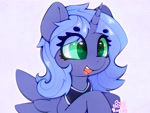 Size: 4000x3000 | Tagged: safe, artist:zokkili, princess luna, alicorn, pony, g4, eye clipping through hair, eyebrows, eyebrows visible through hair, female, horn, open mouth, open smile, peytral, smiling, solo, sparkles, sparkly eyes, spread wings, starry eyes, wingding eyes, wings