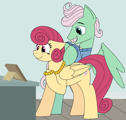 Size: 2446x2332 | Tagged: safe, artist:craftedburb, gentle breeze, posey shy, pegasus, pony, g4, duo, female, male, mare, missing accessory, no glasses, stallion