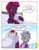 Size: 1982x2560 | Tagged: safe, artist:nekoshiei, fizzlepop berrytwist, tempest shadow, oc, oc:scope, unicorn, g4, angry, bed, broken horn, canon x oc, daughter, female, glasses, horn, hospital, hospital bed, meme, newborn, nine months in my womb making me suffer, offspring, parent:oc:scope, parent:tempest shadow, parents:canon x oc, royal guard, scowl, shipping, unicorn oc