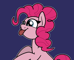 Size: 2048x1691 | Tagged: safe, artist:ewoudcponies, pinkie pie, earth pony, pony, g4, blue background, bust, dark blue background, female, mare, outline, simple background, solo, tongue out, white outline