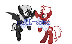 Size: 2311x1425 | Tagged: safe, artist:null-soka, oc, oc:cross raven, oc:natalie, bat pony, pony, unicorn, fanfic:law under hooves, doctor, female, horn