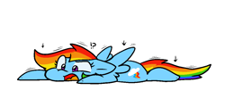 Size: 1045x462 | Tagged: safe, artist:zutcha, rainbow dash, pegasus, pony, g4, simple background, solo, white background