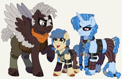 Size: 9000x5823 | Tagged: safe, artist:liv-and-b-merry, earth pony, pegasus, pony, unicorn, absurd resolution, arcane, ekko, ekko (league of legends), female, filly, foal, horn, isha, jinx (league of legends), league of legends, male, mare, pokémon, ponified, powder (league of legends), simple background, stallion