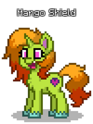 Size: 800x1072 | Tagged: safe, oc, oc only, oc:mango shield, pony, pony town, open mouth, simple background, solo, transparent background