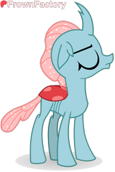 Size: 2695x4000 | Tagged: safe, artist:frownfactory, ocellus, changedling, changeling, g4, eyes closed, female, horn, simple background, solo, standing, transparent background, vector