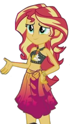 Size: 957x1701 | Tagged: safe, edit, edited screencap, editor:jacksontormbaymaz, screencap, sunset shimmer, human, equestria girls, g4, my little pony equestria girls: better together, x marks the spot, background removed, bare shoulders, belly, belly button, bikini, bikini top, closed mouth, clothes, cute, cute smile, geode of empathy, grin, hand on hip, jewelry, leather, leather bikini, magical geodes, midriff, necklace, sarong, simple background, skirt, smiling, solo, sunset shimmer's beach shorts swimsuit, swimsuit, teenager, transparent background, wrist cuff