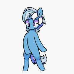 Size: 512x512 | Tagged: safe, artist:shovrike, artist:wanw0922, edit, trixie, g4, alternate hairstyle, animated, dancing, flossing (dance), gif, palette swap, recolor, simple background, solo, white background