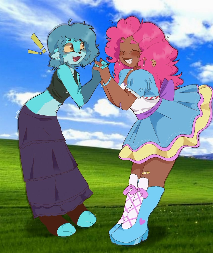 #3613830 - safe, artist:carolineazul_uwu, pinkie pie, oc, oc:caroline ...