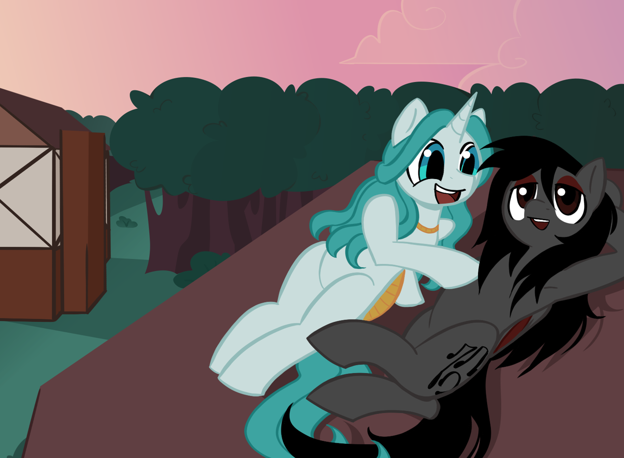 Basil and Aleta on roof, lowkey i dont like this one