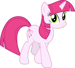 Size: 9750x8863 | Tagged: safe, artist:starryshineviolet, gameloft, lovestruck, unicorn, g4, absurd resolution, female, gameloft interpretation, horn, looking at you, mare, not twilight sparkle, recolor, simple background, smiling, smiling at you, solo, transparent background, vector, walking