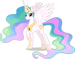 Size: 2731x2155 | Tagged: safe, artist:bravomeyers4724, princess celestia, pony, g4, quadrupedal, simple background, solo, transparent background, vector