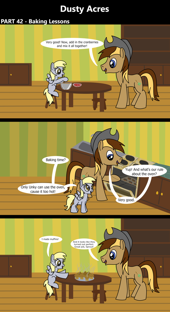 #3772739 - safe, artist:platinumdrop, derpy hooves, oc, oc:dusty hooves ...