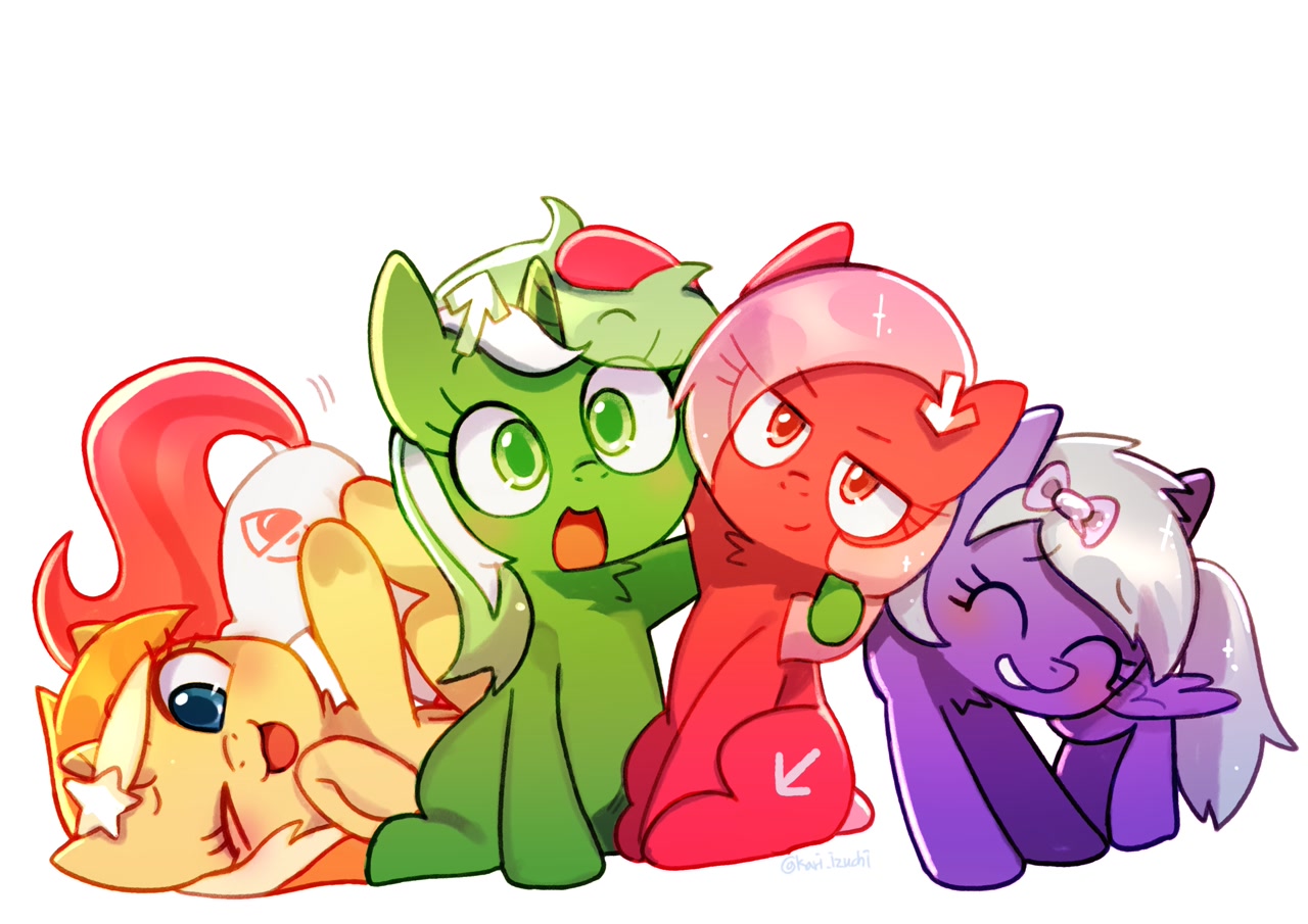 #3787180 - safe, artist:izuchi, derpibooru exclusive, oc, oc only, oc:comment, oc:downvote, oc:favourite, oc:hide image, oc:upvote, alicorn, earth pony, pegasus, pony, unicorn, derpibooru, :3, :d, ass up, chest fluff, colored pupils, cute, derpibooru poni