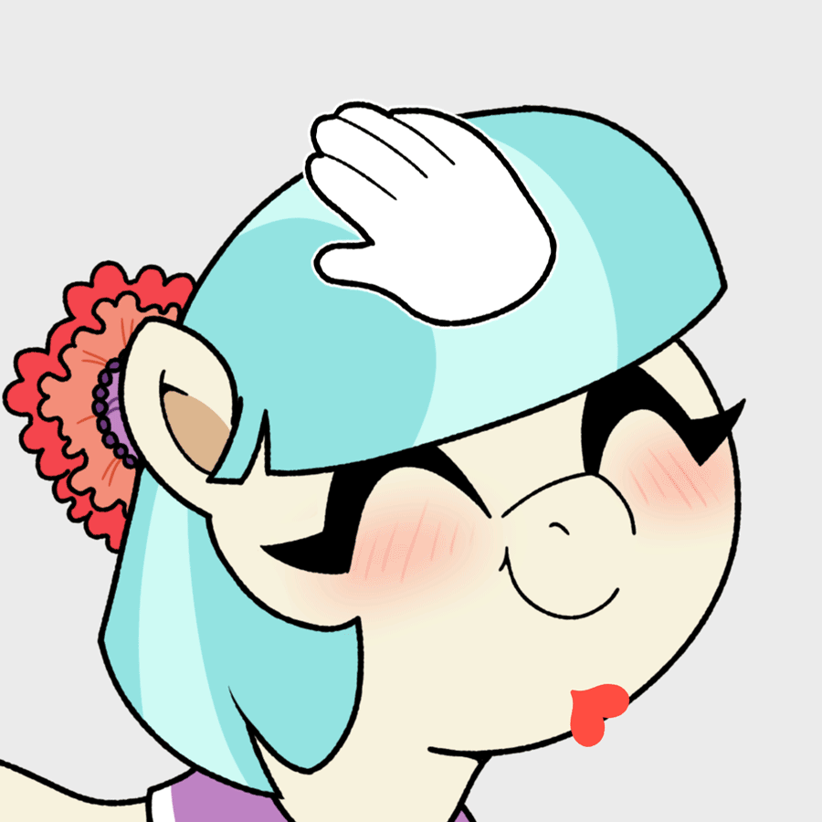 #3779446 - safe, artist:talimingi, coco pommel, earth pony, pony, g4, animated, blush lines, blushing, bust, cocobetes, commission, cute, daaaaaaaaaaaw, disembodied hand, female, floating heart, flower, flower in hair, gif, gray background, hand, head pat