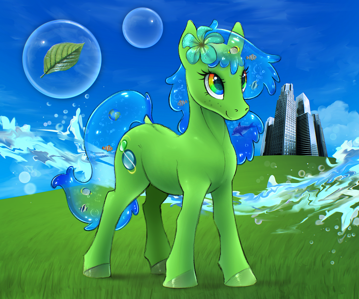 #3806095 - safe, artist:walris, oc, oc only, earth pony, fish, pony ...