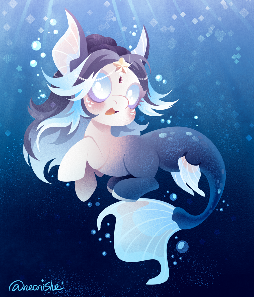 #3852020 - safe, artist:neonishe, oc, oc only, merpony, pony, artfight ...