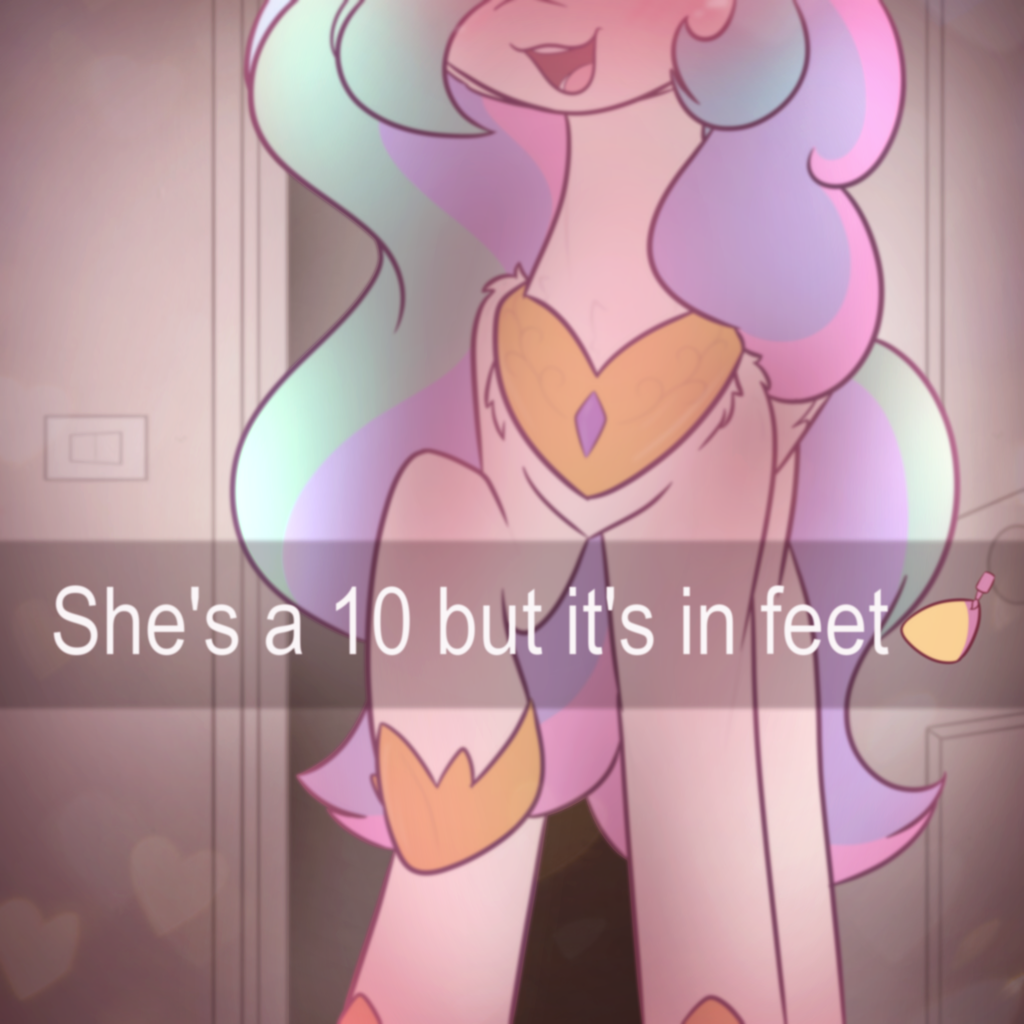 #3858746 - safe, artist:sodapop sprays, princess celestia, alicorn, pony, g4, caption, chest fluff, female, flower, flower in hair, flowing mane, flowing tail, glowing, hoof shoes, jewelry, mare, meme, open mouth, open smile, peytral, princess shoes, rega