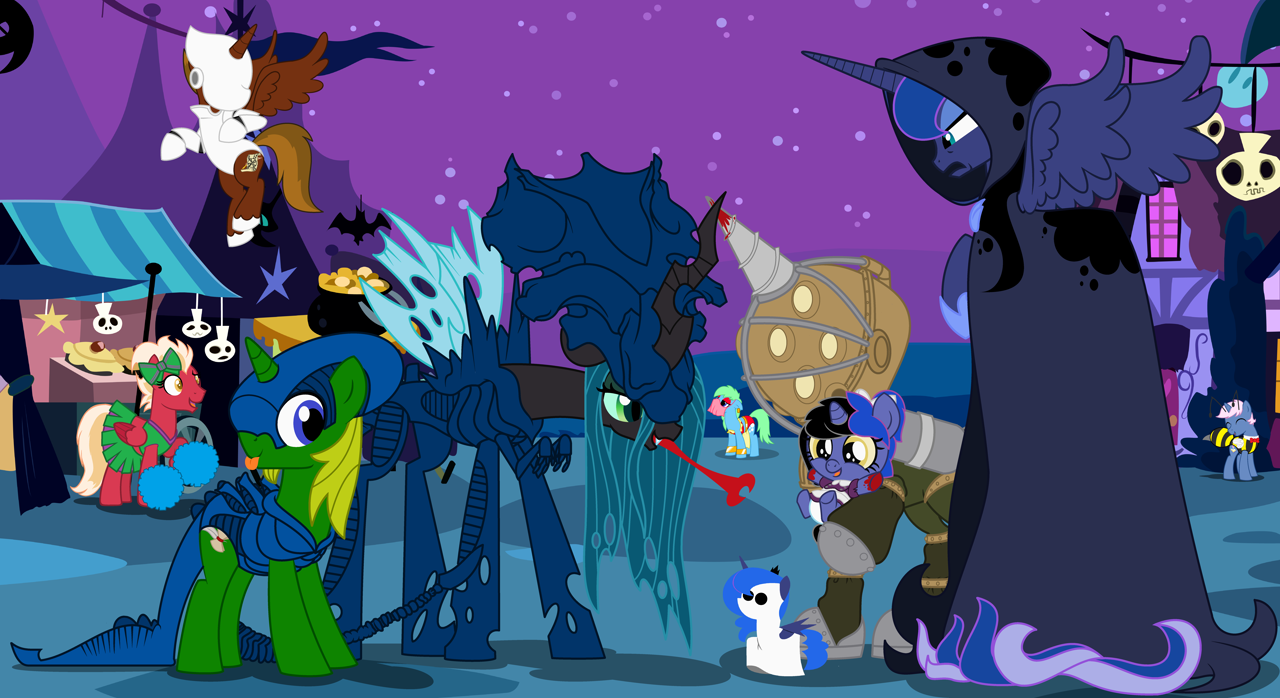 #3901748 - safe, artist:evilfrenzy, princess luna, queen chrysalis ...