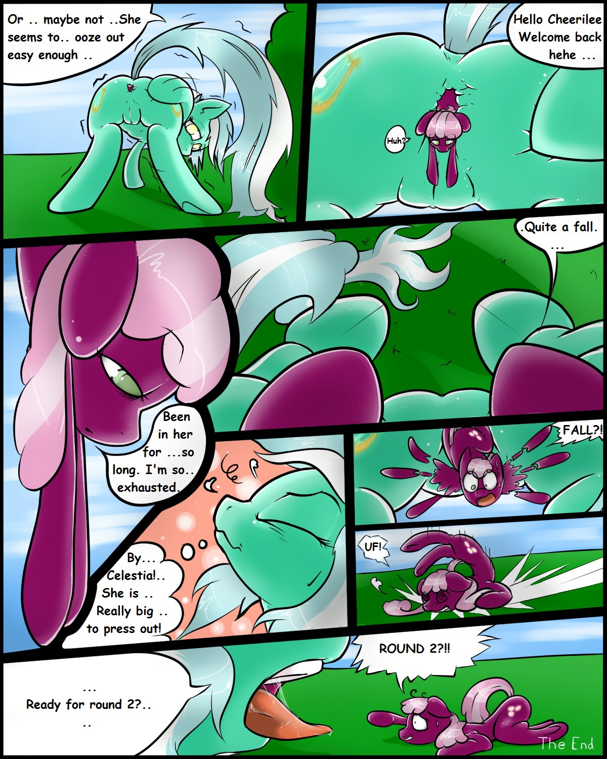 198550 - explicit, artist:gtsdev, cheerilee, lyra heartstrings, earth pony,  pony, unicorn, g4, anus, butt, comic, female, fetish, full tour, lesbian,  lyrapred, mare, micro, nudity, plot, pooping, soft vore, spreading, tongue  out, vagina,