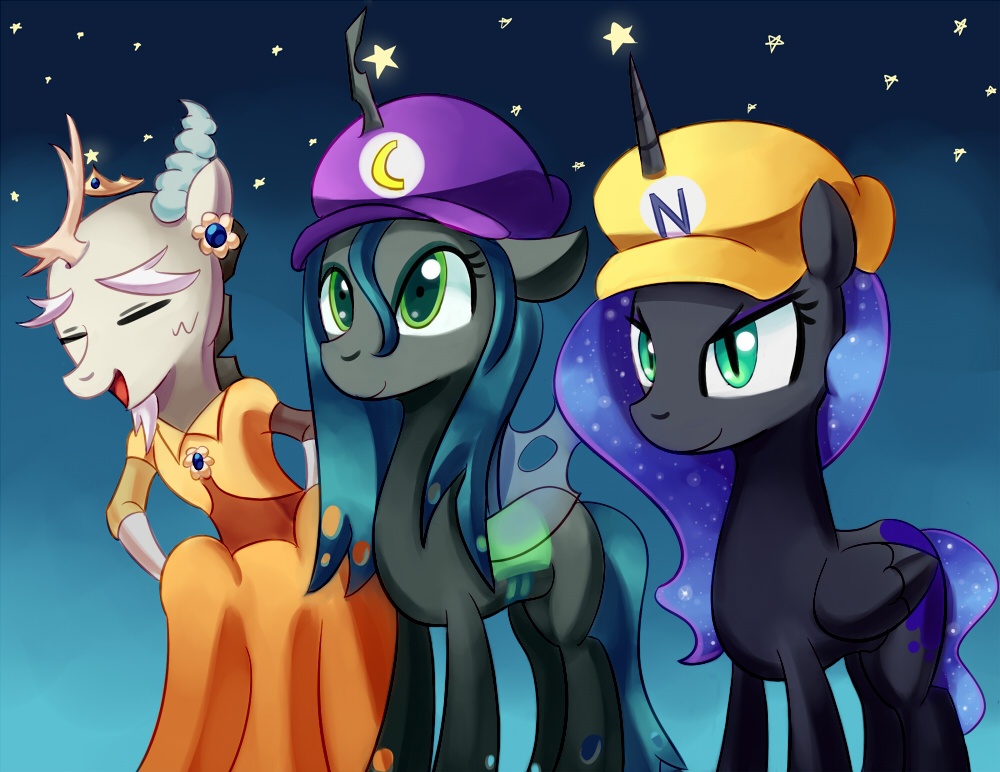 #28816 - safe, artist:negativefox, discord, nightmare moon, queen