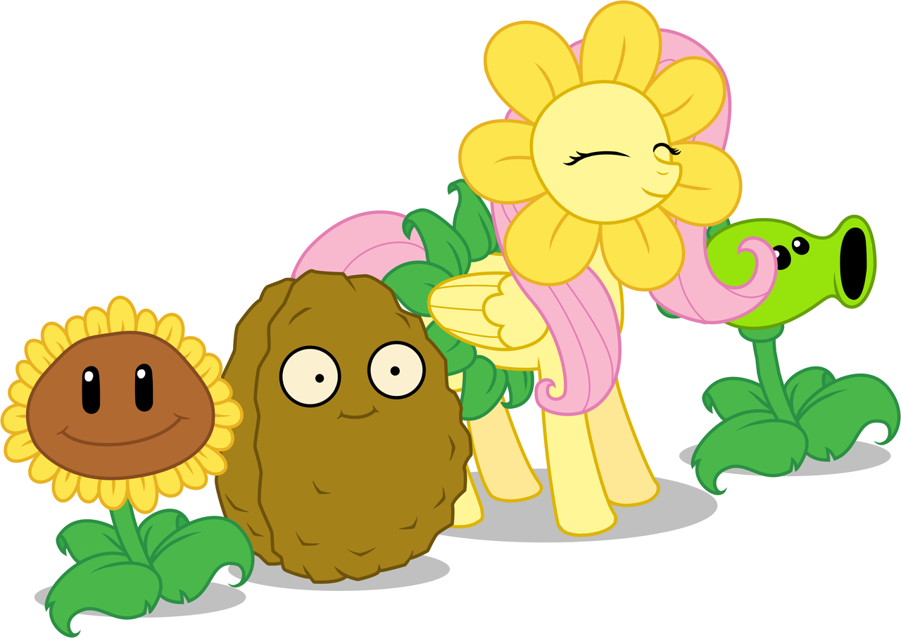 cute peashooter and sunflower