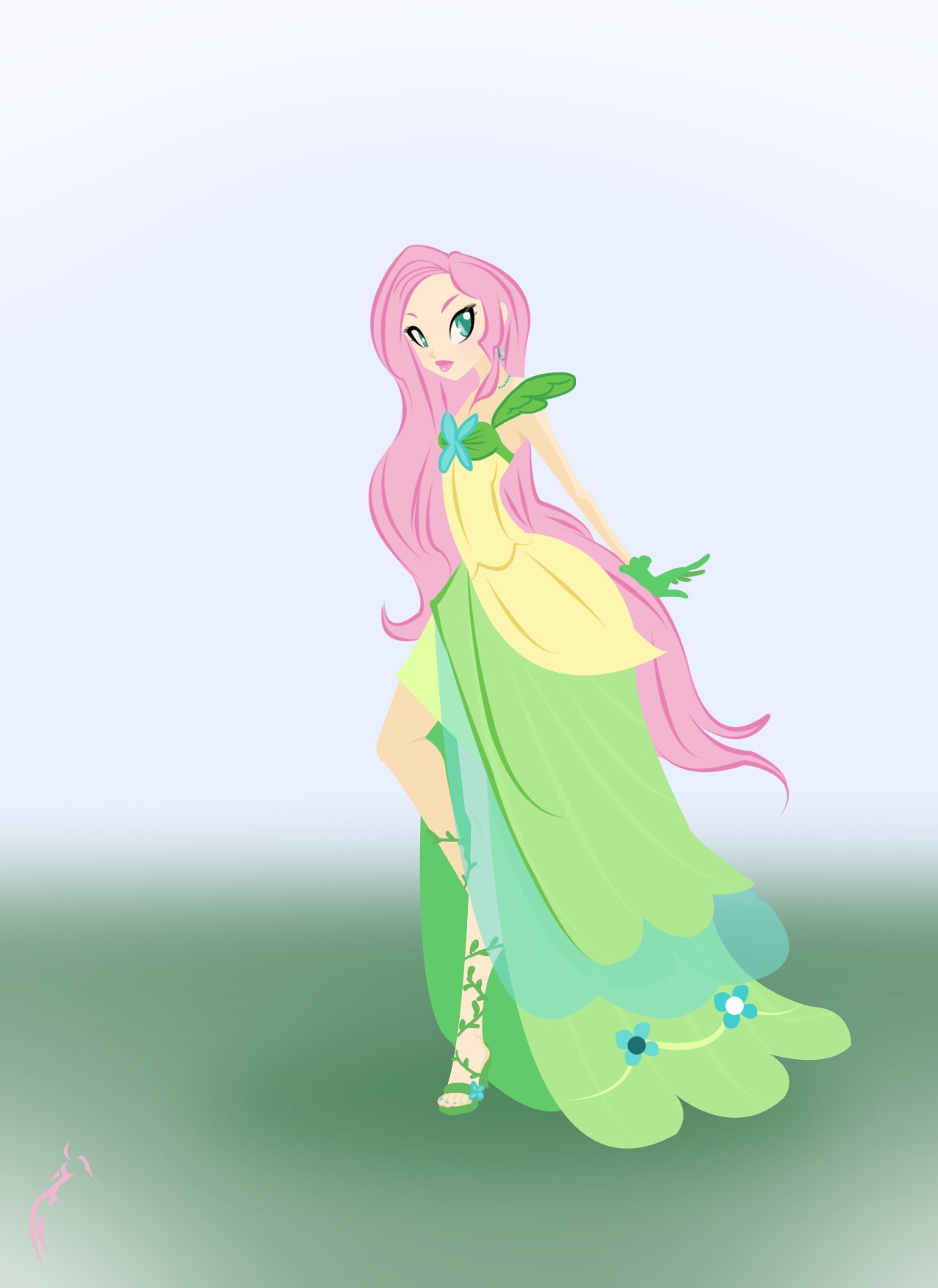 Human Fluttershy By Rainekitty On Deviantart Pinkie Pie Paper Doll