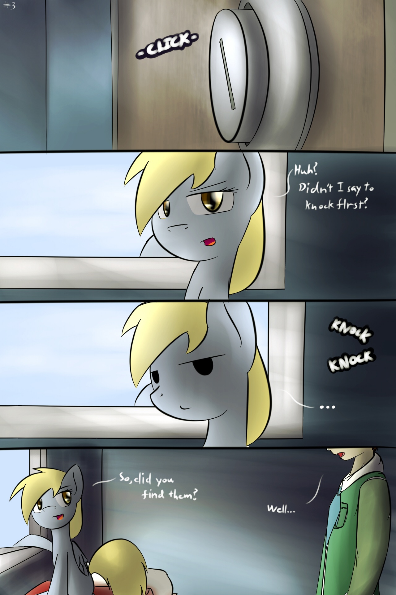 Safe Artist Dshou Derpy Hooves Human Pony Comic Derpibooru