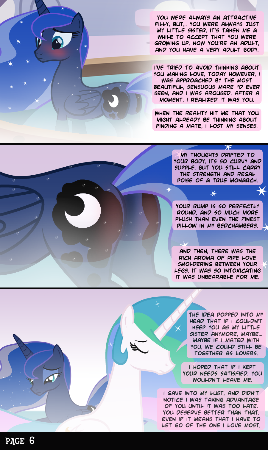 Mlp Porn Sister - 82487 - suggestive, artist:anonymous, princess celestia, princess luna,  alicorn, pony, comic:stay with me sister, bath, blushing, butt, comic, duo,  eyes closed, female, frown, incest, lesbian, mare, moonbutt, plot,  princest, sad, shipping, spa,