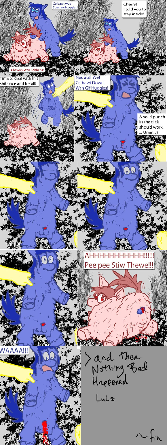 83999 - explicit, grimdark, grotesque, artist:fillialcacophony, fluffy pony,  abuse, accident, anus, balls, blood, castration, cbt, cherry and cobalt,  comic, fluffy pony grimdark, gore, nudity, penetration, penis, sex,  simplistic anus, special hugs, swag,